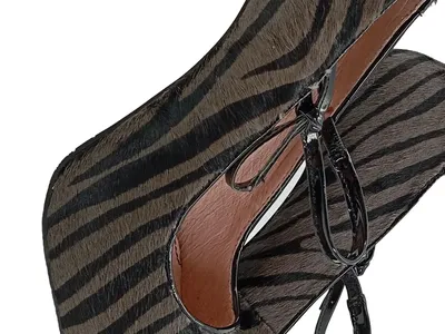 CafèNoir Damen Pumps Gr. 38 Mehrfarbig Zebra-Print Riemchen Elegant