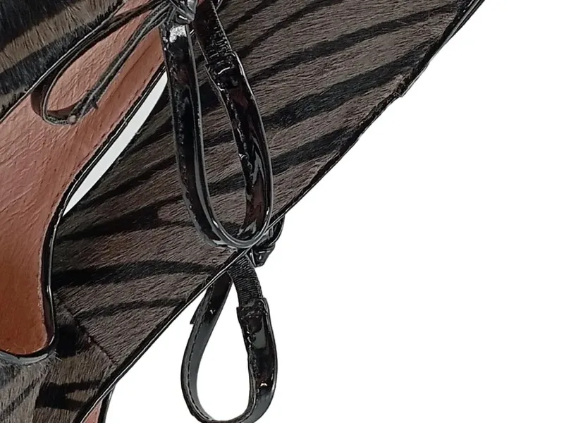 CafèNoir Damen Pumps Gr. 38 Mehrfarbig Zebra-Print Riemchen Elegant 3