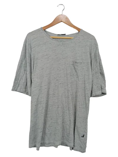 gianni lupo Herren T-Shirt Grau Meliert Casual Gr. 50/L