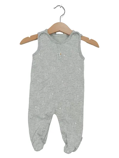 Feetje Baby Strampler Gr. 56 Grau Tiermotive Einteiler Baumwolle