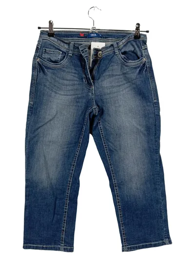 CECIL Damen Jeans Regular Fit Capri 3/4 Hose Blau W30 Gr. 40