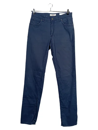 BRAX Herren Stoffhose Blau Uni Casual Baumwolle Gr. W34/50 L36