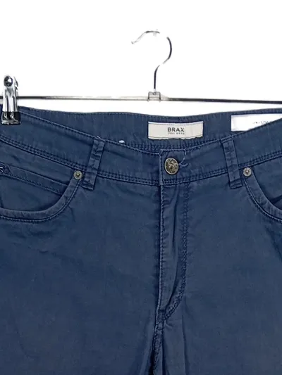 BRAX Herren Stoffhose Blau Uni Casual Baumwolle Gr. W34/50 L36