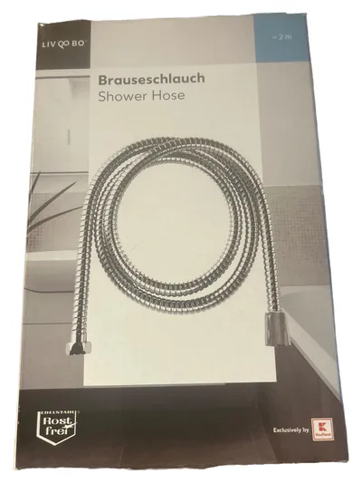 LIV&BO Brauseschlauch Edelstahl Rostfrei 2m Silber Duschschlauch