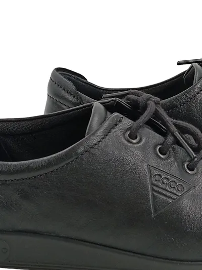ECCO Damen Schnürschuhe Leder Schwarz Gr. 38 Bequeme Alltagsschuhe