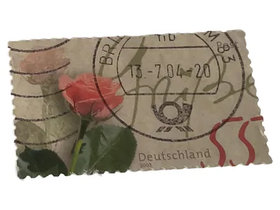 Deutsche Post Briefmarke Deutschland Rose Mehrfarbig Blumen Motiv
