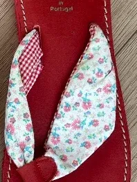 Adelheid Zehentrenner Damen Gr. 39 Rot Blumenmuster Sandalen Sommer 3