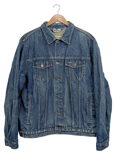 Mavi Jeansjacke Herren Blau Gr. 50/L Baumwolle Casual Frühjahr Sommer
