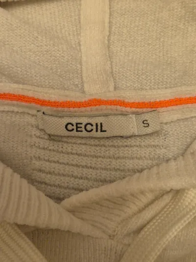 CECIL Damen Kapuzenpullover Hoodie Gr. S Beige Strick Casual