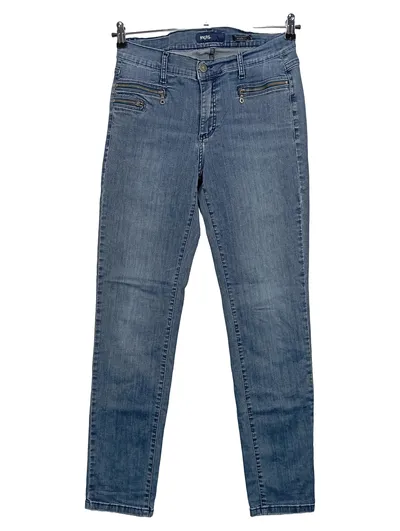 ANGELS Damen Jeans Skinny Fit Gr. 40 Blau Casual Reißverschluss-Details
