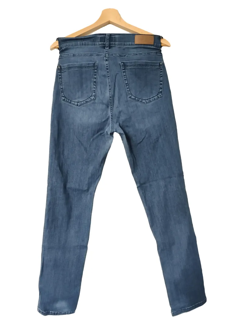 ANGELS Damen Jeans Skinny Fit Gr. 40 Blau Casual Reißverschluss-Details 2