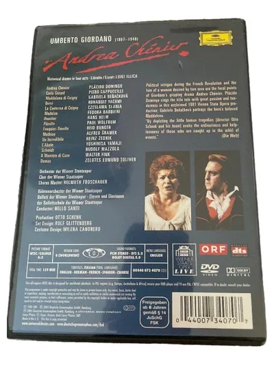 Deutsche Grammophon Andrea Chénier DVD Plácido Domingo Wiener Staatsoper