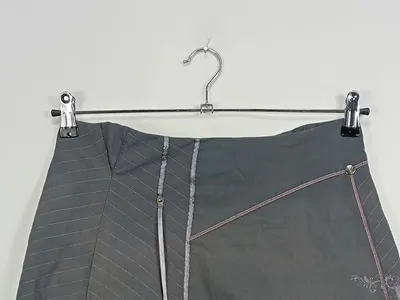 LA MODE EST À VOUS Damen A-Linienrock Gr. 36 S Grau Modern Rüschen