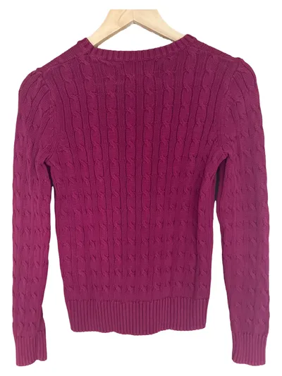 Calvin Klein Damen Pullover Zopfmuster Pink Gr. 36/S Baumwolle Casual