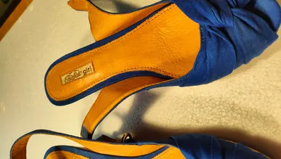 Buffalo Girl Keilabsatz Sandaletten Damen Blau Kork Gr. 36 Slingback