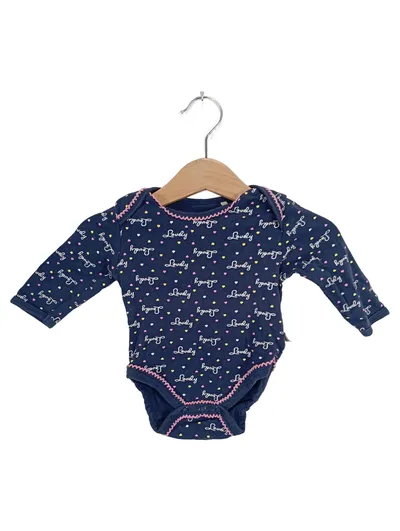 Liegelind Baby Body Langarm Mädchen Gr. 50/56 Blau Lovely Herzen