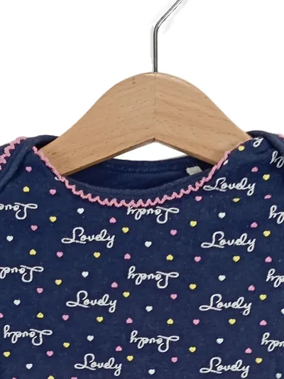 Liegelind Baby Body Langarm Mädchen Gr. 50/56 Blau Lovely Herzen