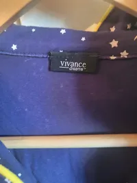 Vivance Dreams Damen Pyjama Oberteil Sterne Mond Blau Gr. 42/XL Casual 4