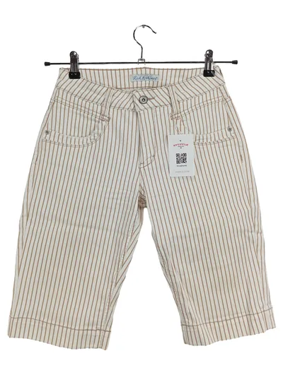 Red Button Damen Jeans Shorts Gr. 36 Gestreift Casual Beige Braun
