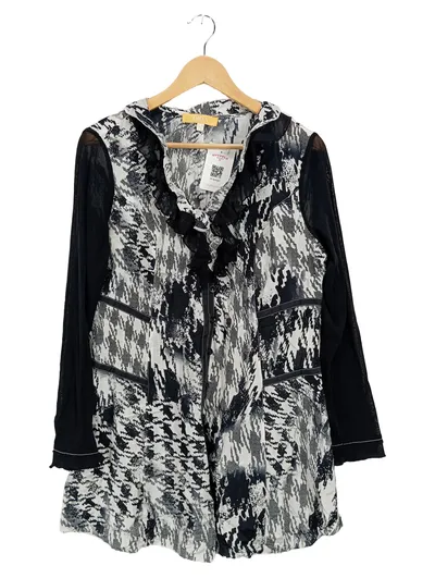 BiBA Damen Hemdbluse Gr. 38 M Mehrfarbig Grafisch Rüschen