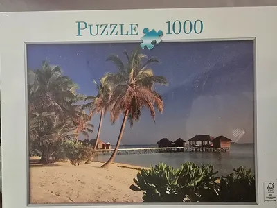 Innovakids Puzzle 1000 Teile Strand Palmen Malediven Wasserbungalows NEU