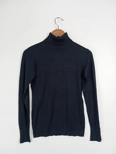 Mohito Damen Rollkragenpullover Schwarz Gr. S Casual