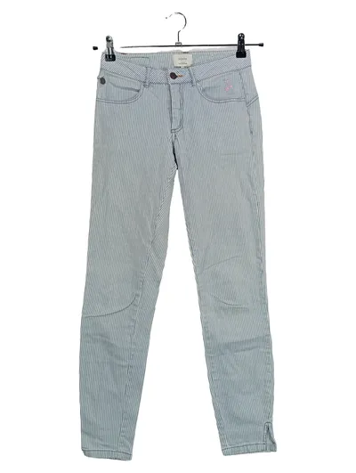 Nümph Damen Jeans Skinny Fit Gr. 34 Gestreift Blau Weiß Casual Hose