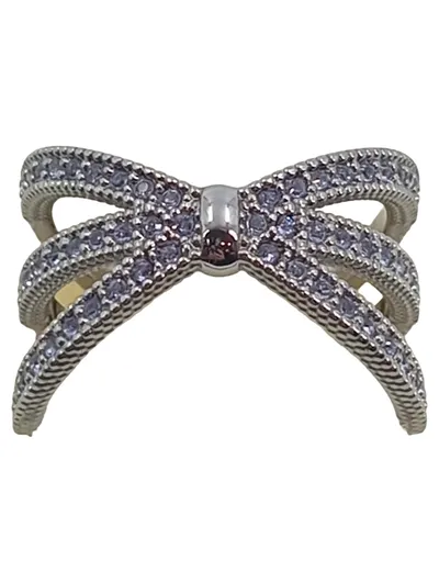Pierre Lang Damen Ring Schleife Strass Elegant Größe 14 Mehrfarbig