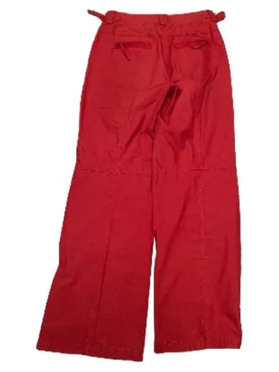 TAIFUN Damen Cargohose Rot Gr. 38 Baumwolle Casual Reißverschluss