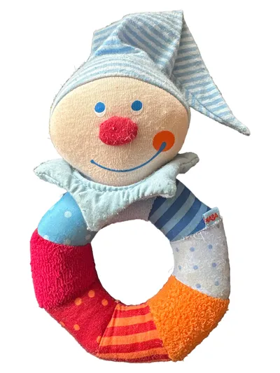 HABA Greifling Clown Stoff Mehrfarbig Baby Spielzeug Rassel