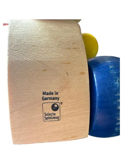 Selecta Holz Nachziehspielzeug Clown mit Schnur Mehrfarbig Made in Germany