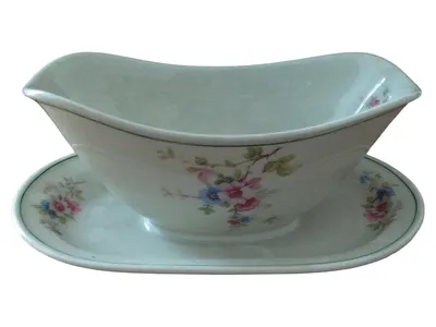 C.T. Altwasser Sauciere mit Unterteller Blumenmuster Vintage Porzellan