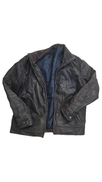Cortefiel Herren Lederjacke Echtleder Schwarz Gr. L Rindsleder Klassisch