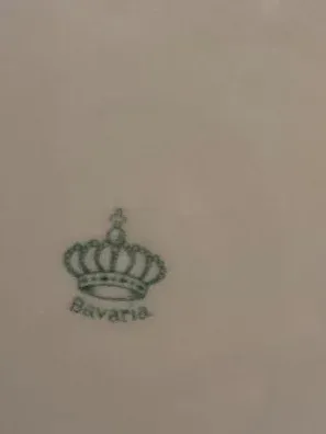 Bavaria Porzellan Essteller Romantik Rosen Blumenmuster Stickerei Weiß 20cm 3