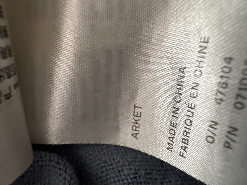 Arket Herren Poloshirt Leinen Blau Gr. M Basic Kurzarm 4