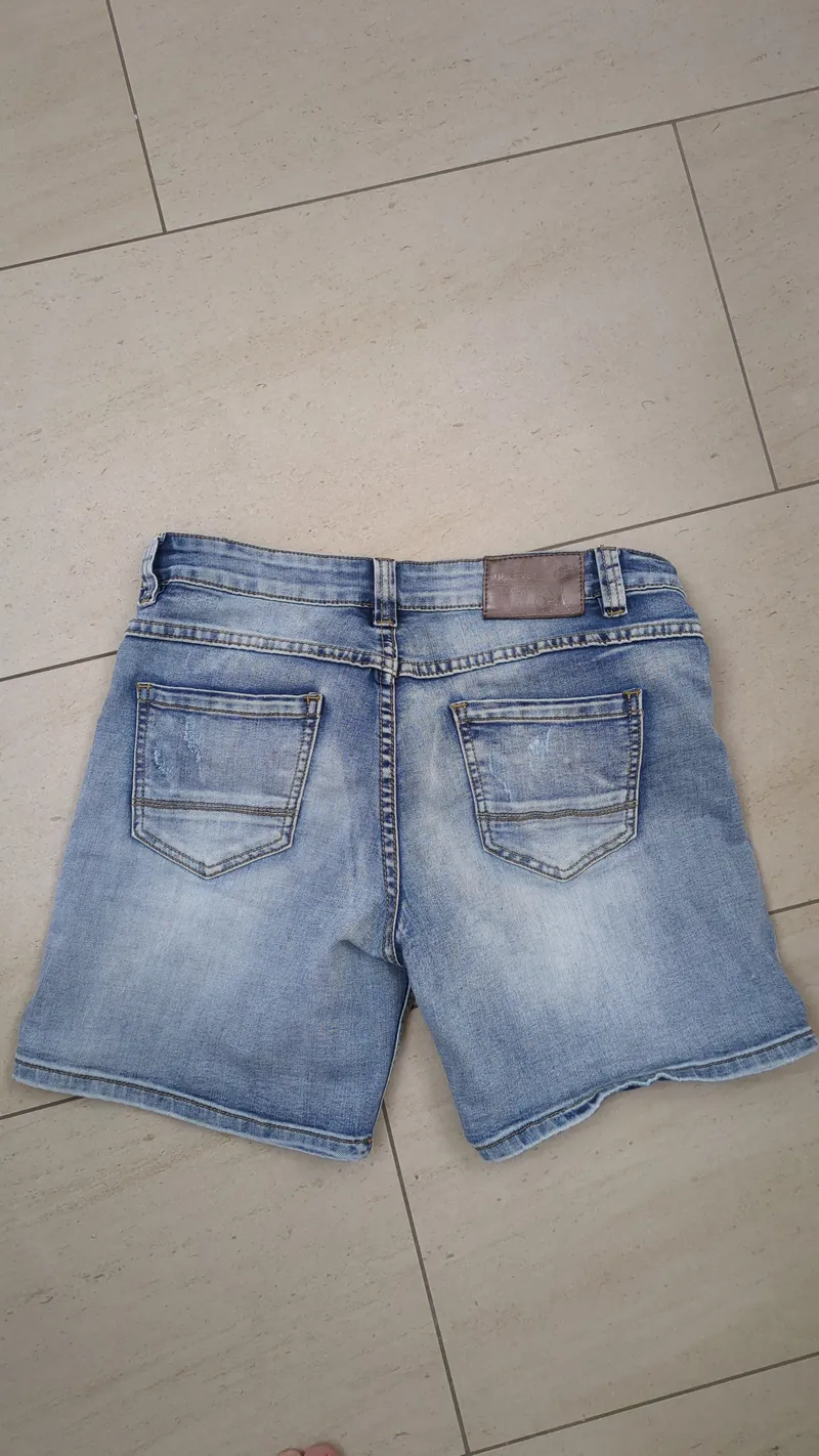 Sublevel Damen Jeans Shorts S Blau Streetwear mit Perlen 2