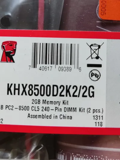 Kingston KHX8500D2K2/2G 2GB DDR2 PC2-8500 Arbeitsspeicher Kit