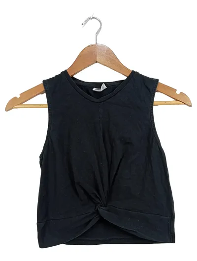 Noisy May Damen Top Gr. 38/M Schwarz mit Knoten Casual Ärmellos