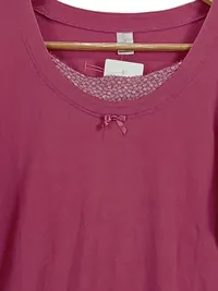 Calida Damen Nachthemd Pink Gr. 36/S Feminin Baumwolle Langarm 2