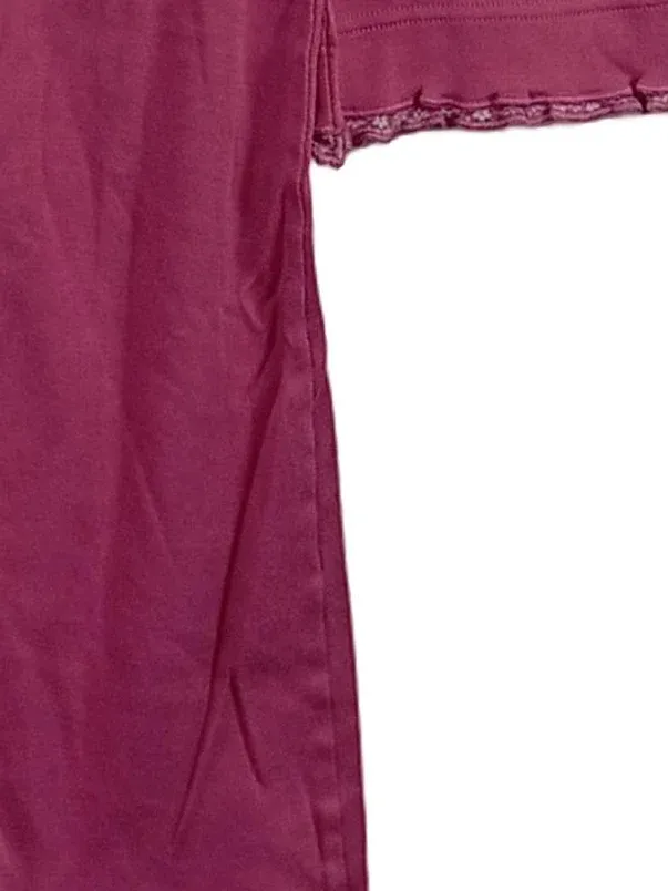 Calida Damen Nachthemd Pink Gr. 36/S Feminin Baumwolle Langarm 3