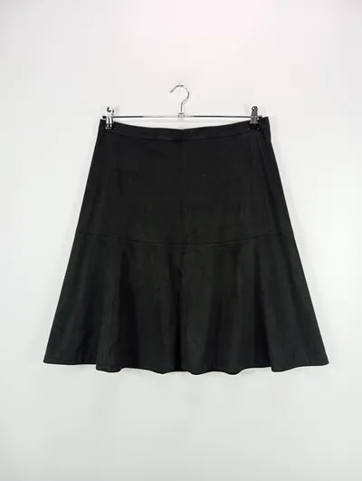 JETTE Damen A-Linienrock Gr. 42/XL Grün Elegant Polyester Midirock