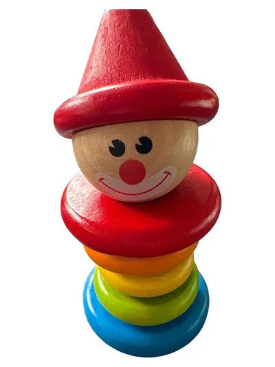 Hape Stapelturm Clown Holz Stapelspiel Motorikspielzeug ab 12 Monate