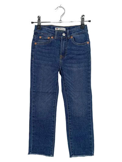 Levi's High Rise Ankle Straight Jeans Kinder Blau Gr. 116 Baumwolle
