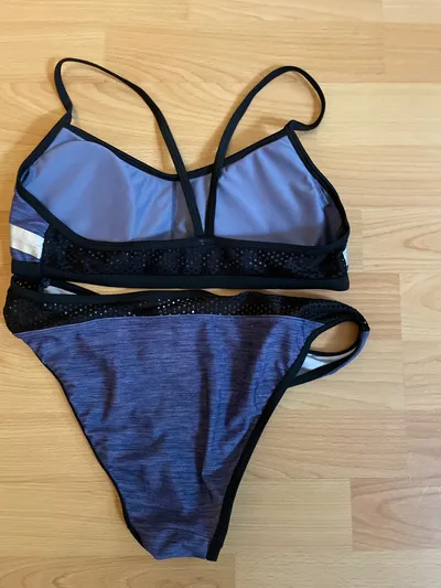 Adidas Bikini Damen Sport Badeanzug Gr. 36 Blau Meliert