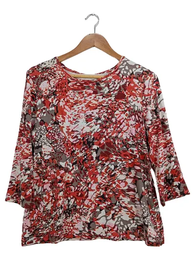 Barbara Lebek Damen Bluse Gr. 42 Modern Mehrfarbig 3/4-Arm