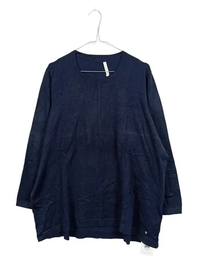 BRAX Damen Pullover Gr. 48 Dunkelblau Viskose Langarm Casual