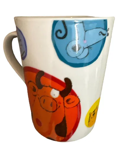 JAKO-O Kindertasse Porzellan Mehrfarbig Tiermotiv Kuh Maus 250ml