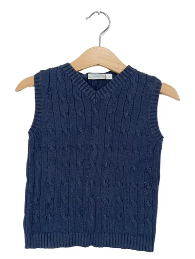 Feetje Pullunder Jungen Gr. 80 Blau Zopfstrick Baumwolle