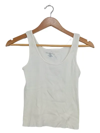 Brandy Melville Damen Tanktop Gr. 36/S Weiß Casual Rippstrick