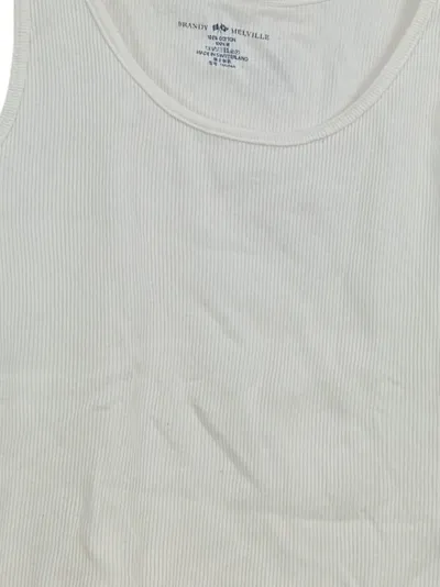 Brandy Melville Damen Tanktop Gr. 36/S Weiß Casual Rippstrick